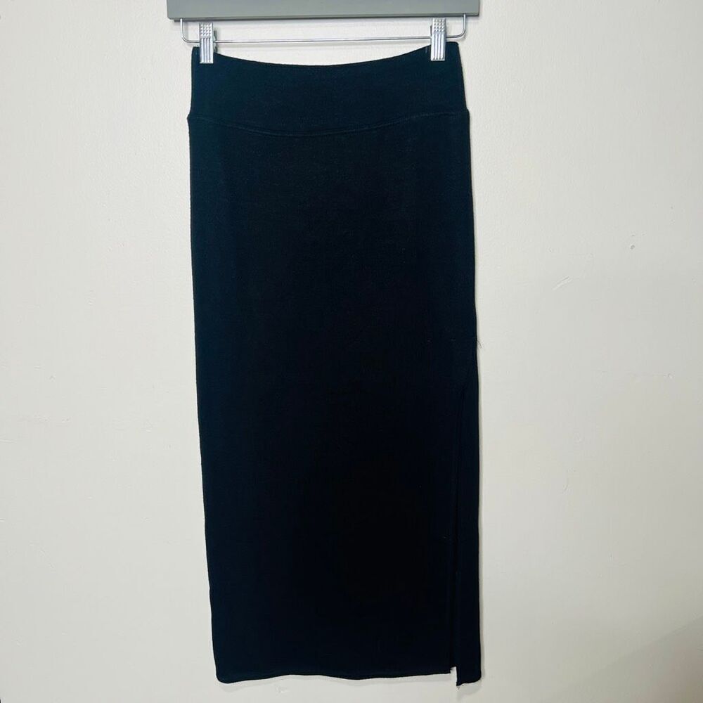 Wilfred Free Black Knit Long Slit Pencil Maxi Skirt Sz S